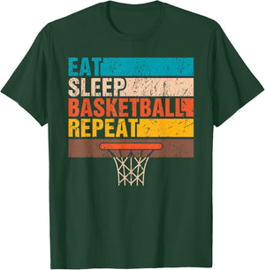 Eat. Sleep. Basketball. Repeat. Basketball Youths Teen Bball T-Shirt - T-Shirt | Forest