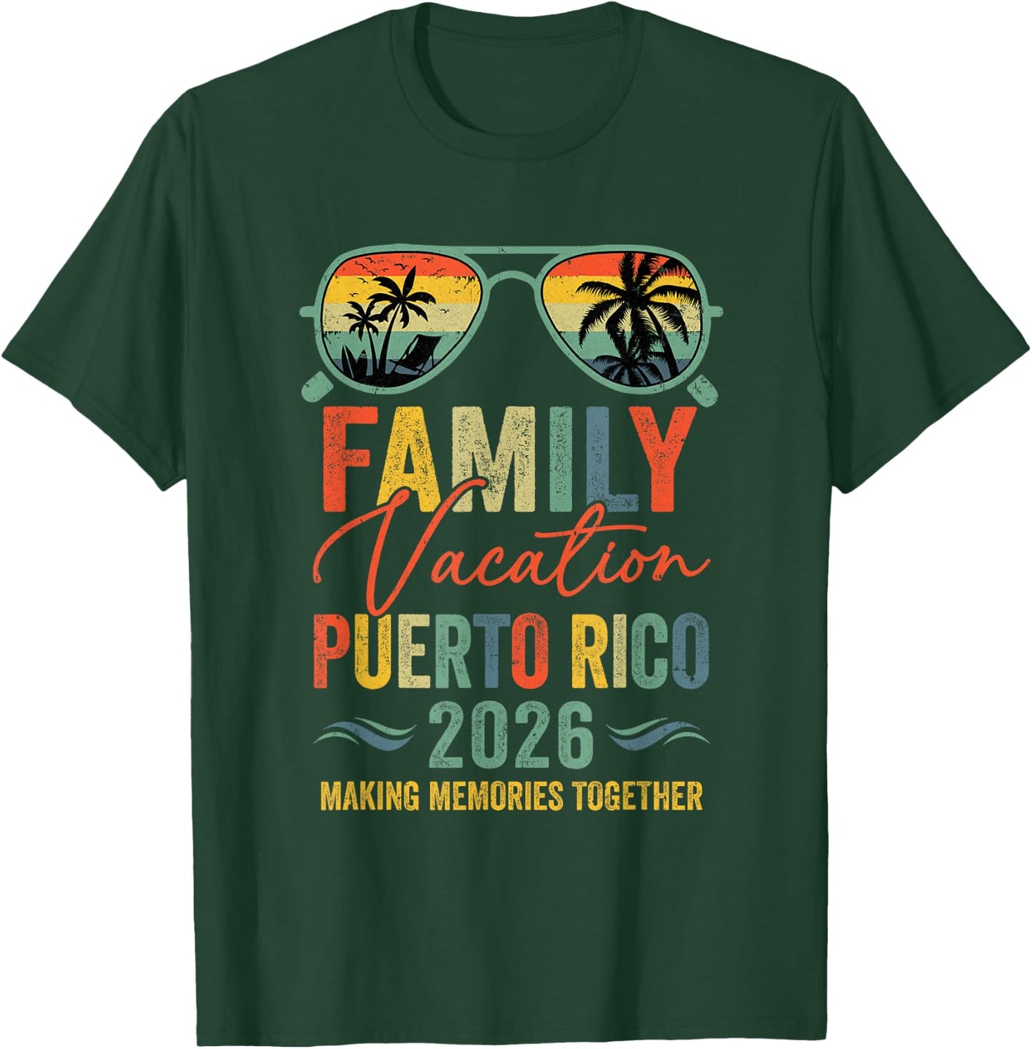 Puerto Rico Vacation 2026 Matching Family Group Summer T-Shirt - T-Shirt | Forest