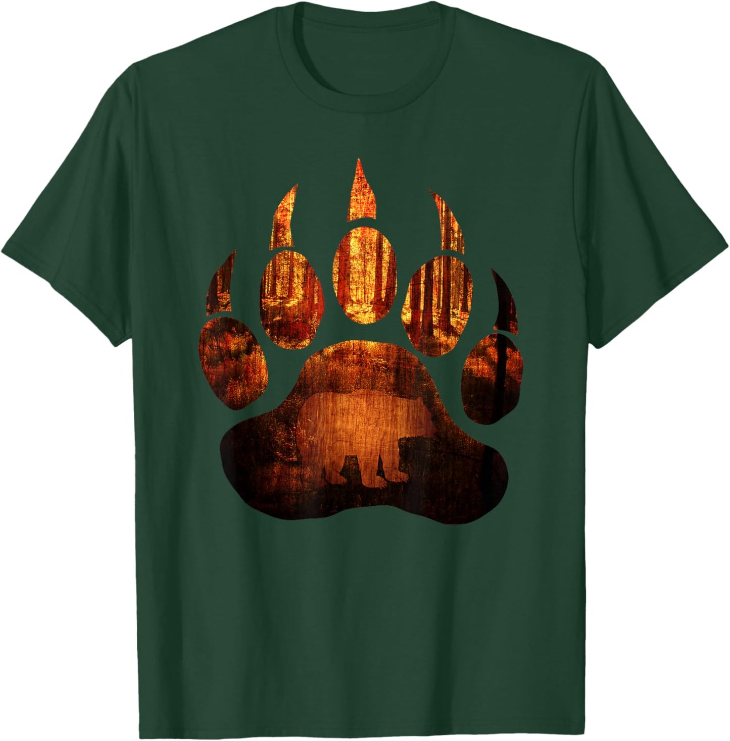 Nature Animal Wildlife of Brown Bear Paw Forest Woods Trees T-Shirt - T-Shirt | Forest