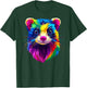 Colorful Ferret Face Cute Animal Lover Men Women Black T-Shirt - T-Shirt | Forest