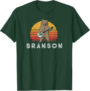 Branson Missouri Bluegrass Banjo Bear Funny Retro T-Shirt - T-Shirt | Forest
