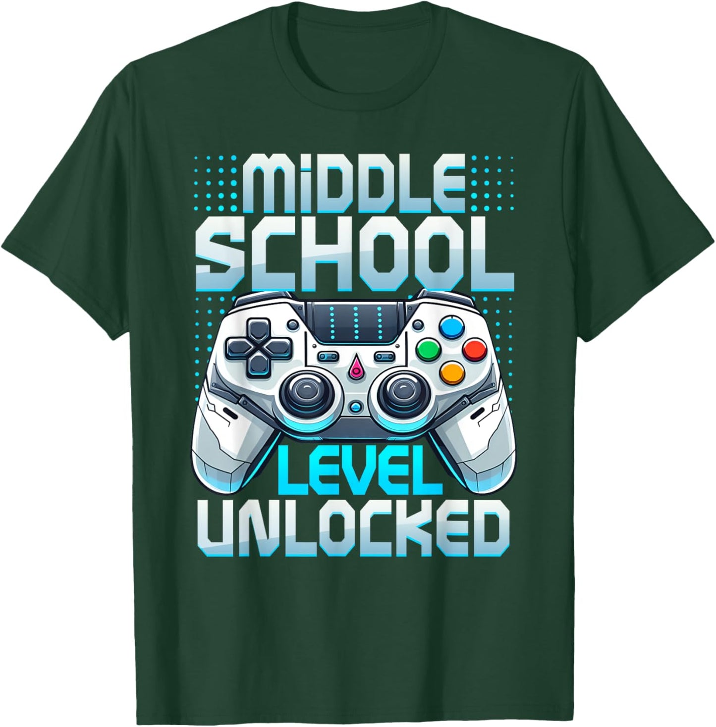 First Day of Middle School Level Unlocked Back To School T-Shirt - T-Shirt | Forest