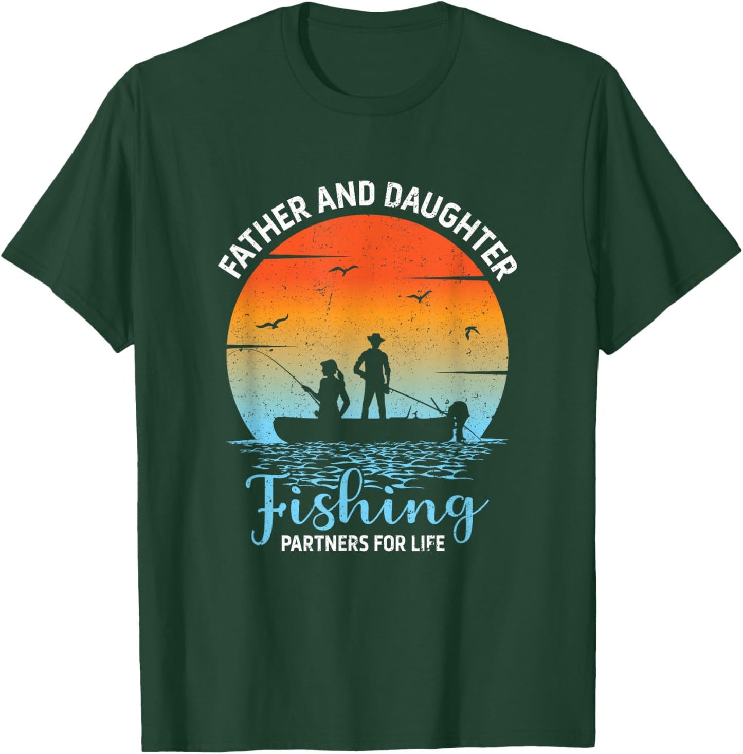 Father Daughter Fishing Partners Cute Dad Daughter Matching T-Shirt - T-Shirt | Forest