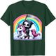 Grim Reaper Riding Unicorn Funny Rainbow Heavy Metal T-Shirt - T-Shirt | Forest