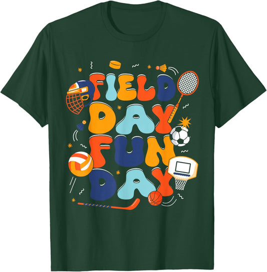 Field Day School Apparel Teacher Students T-Shirt - T-Shirt | Forest