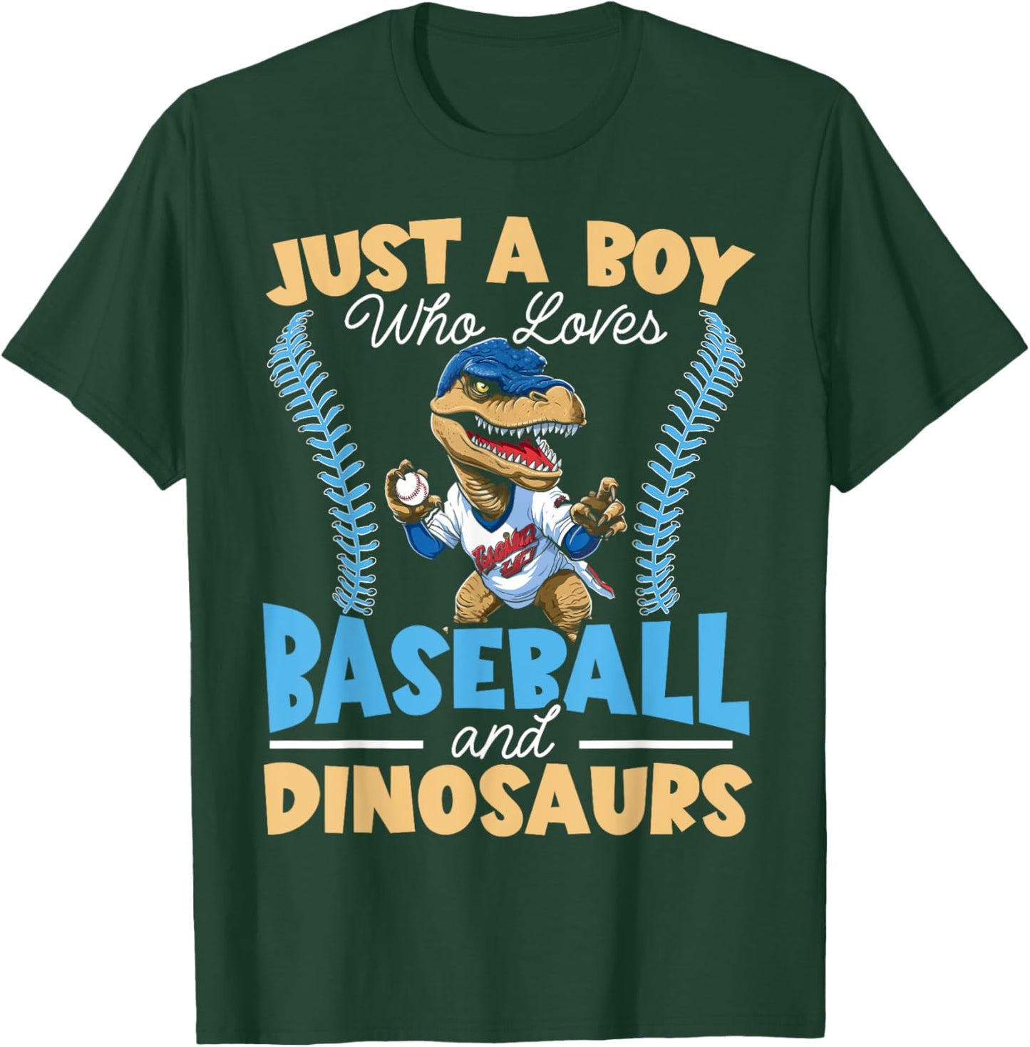 Baseball Dinsoaur Sport Lover Baseball Player Dino Fossil T-Shirt - T-Shirt | Forest