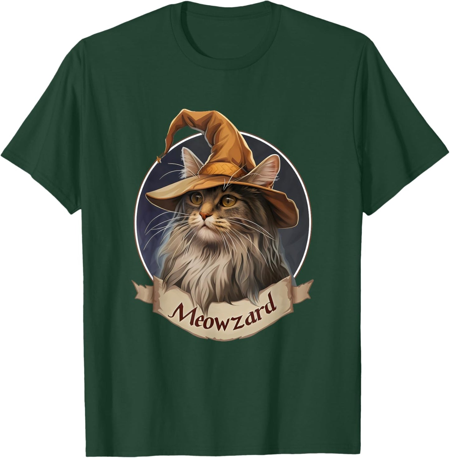 Magical Meowzard: Enchanting Halloween Wizard Cat Women Kids T-Shirt - T-Shirt | Forest