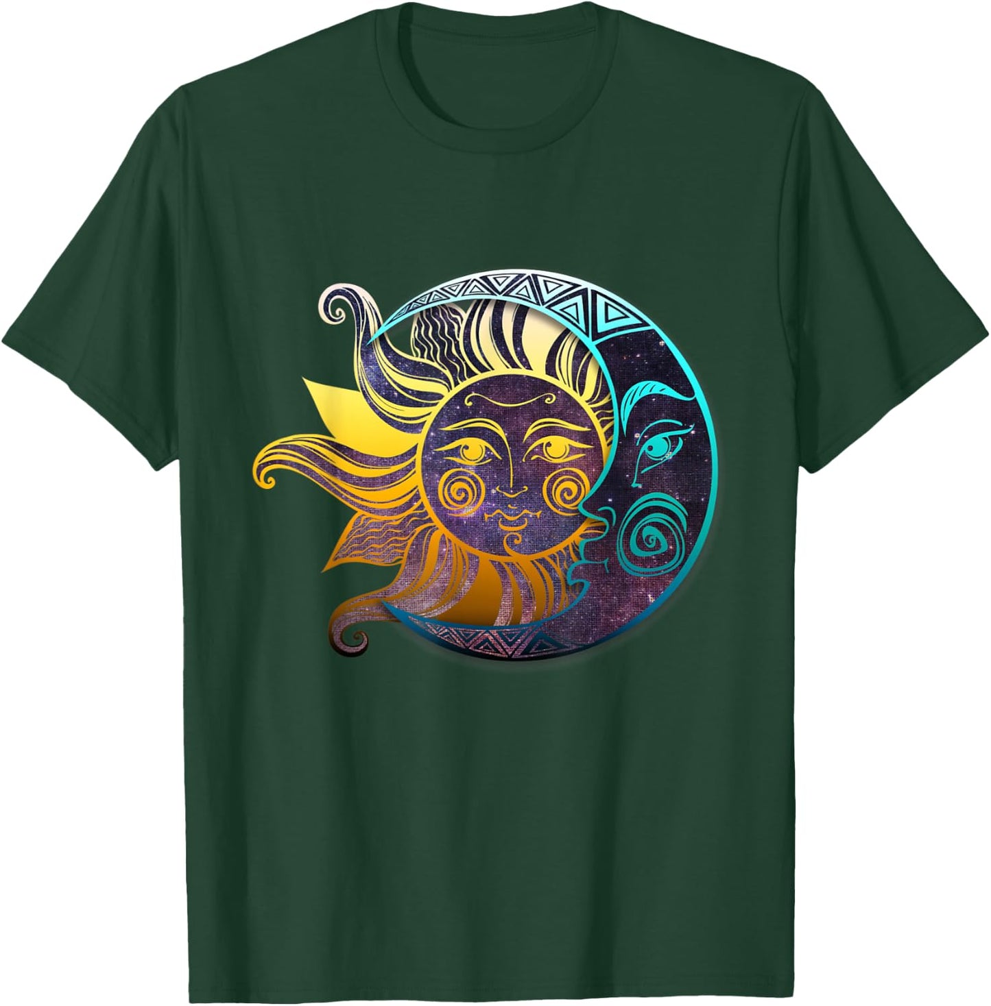 Live By The Sun Love By The Moon Spirituality Gift Bohemian T-Shirt - T-Shirt | Forest