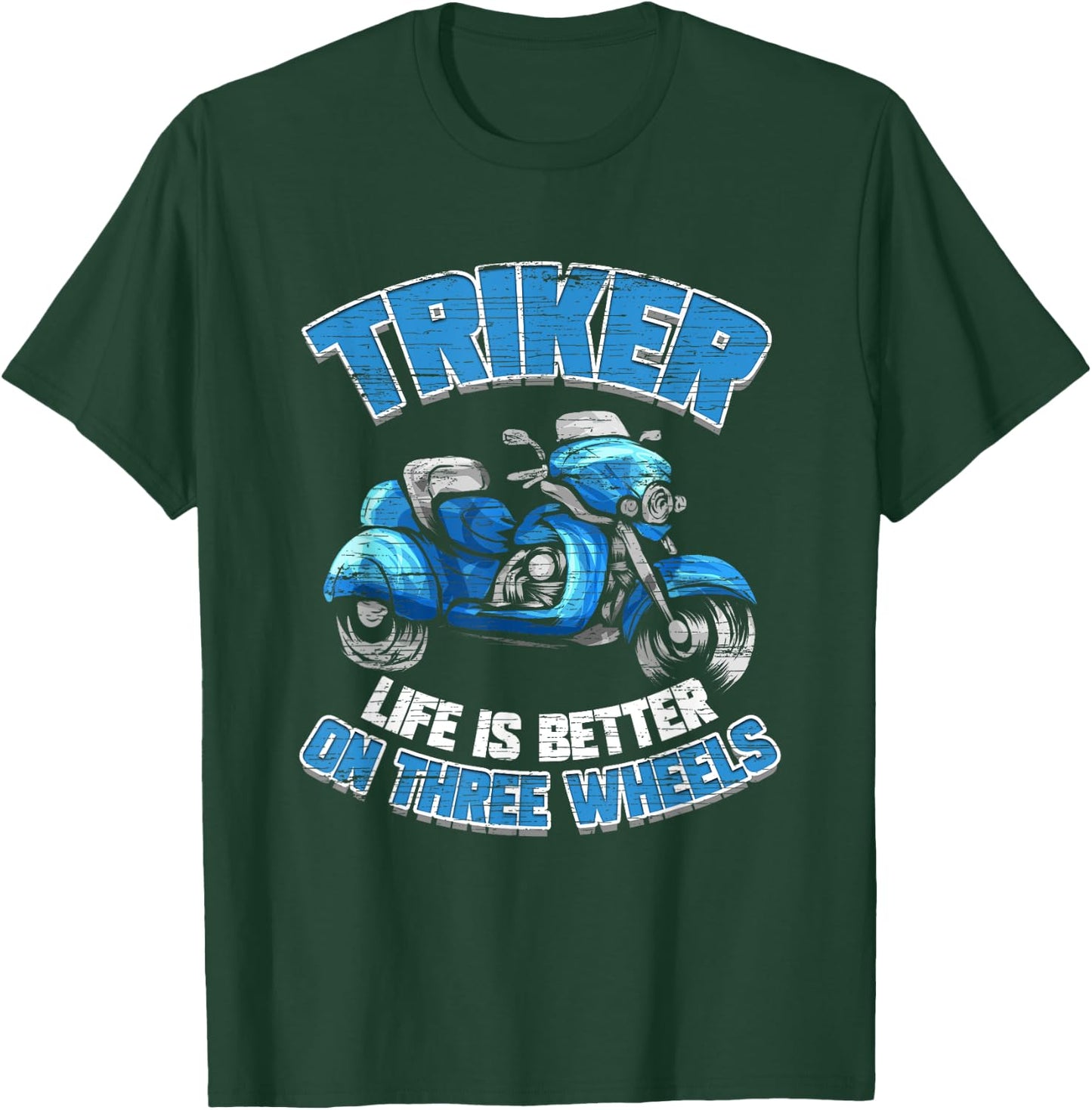 Triker Motorcycle Trike Motortrike Three Wheeler Biker Gift T-Shirt - T-Shirt | Forest