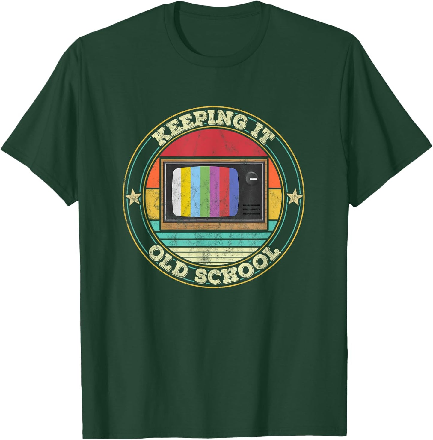 80s Retro Television Keeping it old School 90s Vintage T-Shirt - T-Shirt | Forest