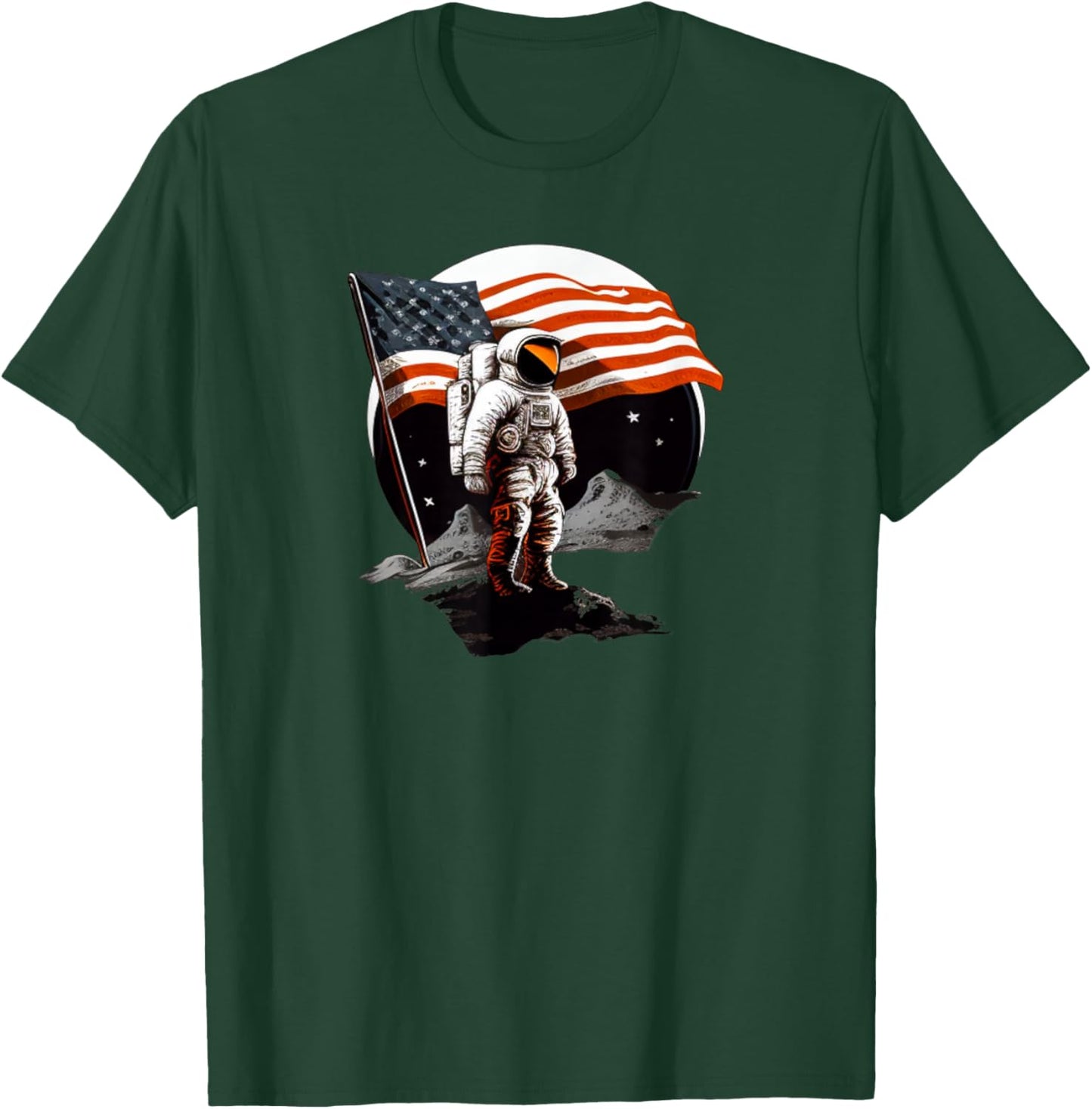 Patriotic Moon landing for Space World Lovers T-Shirt - T-Shirt | Forest