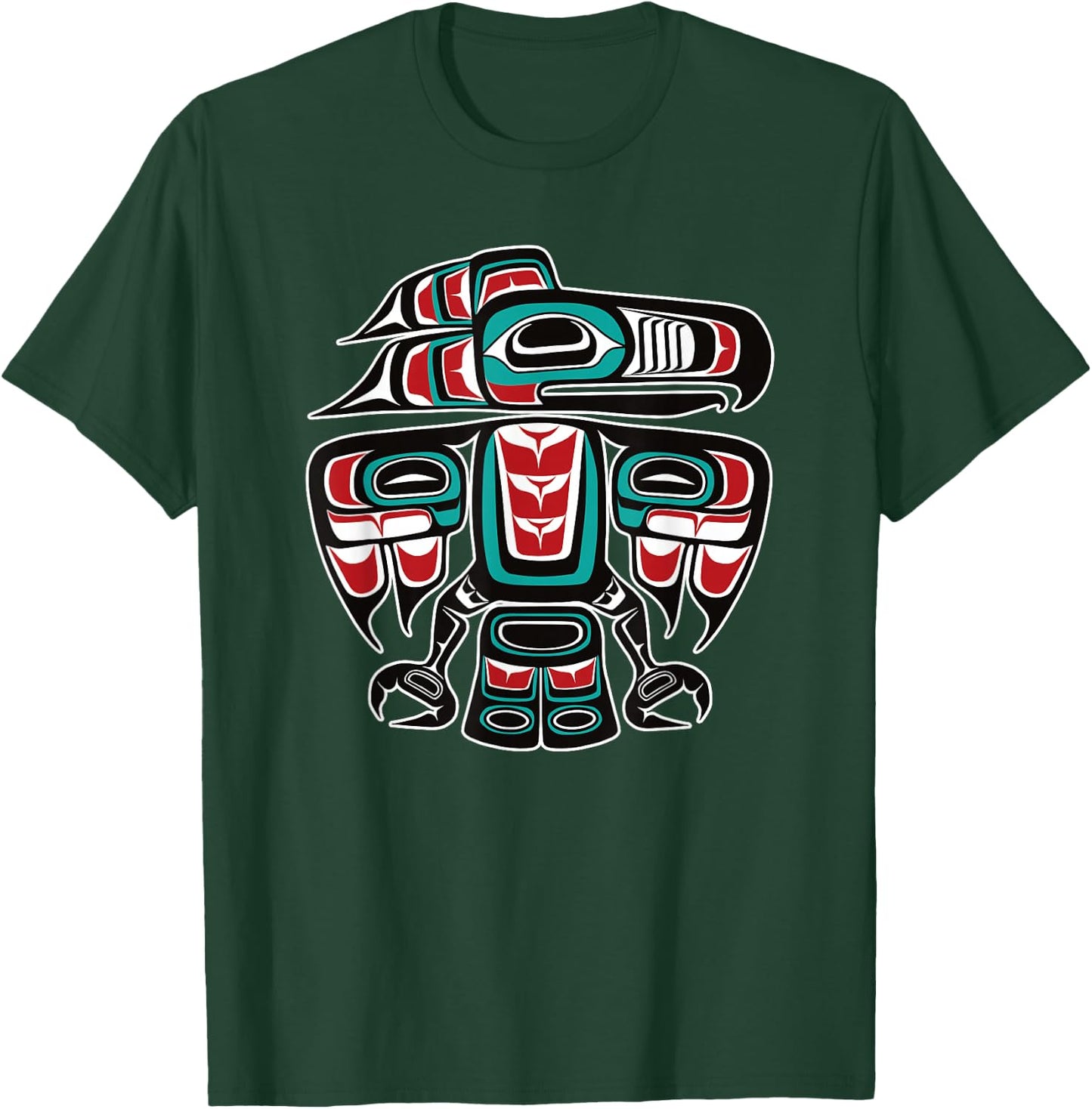 Northwest Pacific Haida Tlingit Native Raven Totem T-Shirt - T-Shirt | Forest