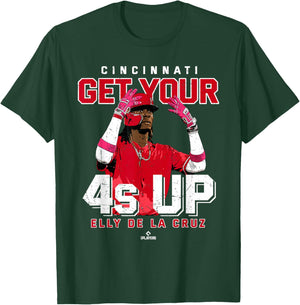 Get Your 4s Up Elly De La Cruz Cincinnati MLBPA T-Shirt - T-Shirt | Forest
