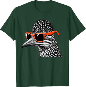 Cool Roadrunner Bird Wearing Sunglasses Graphic Art T-Shirt - T-Shirt | Forest