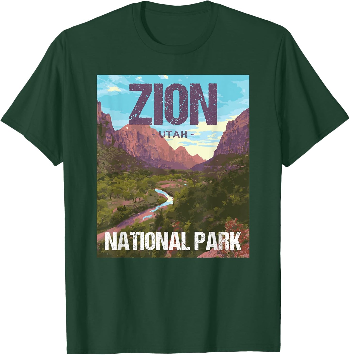 Zion National Park Utah Poster Design T-Shirt - T-Shirt | Forest