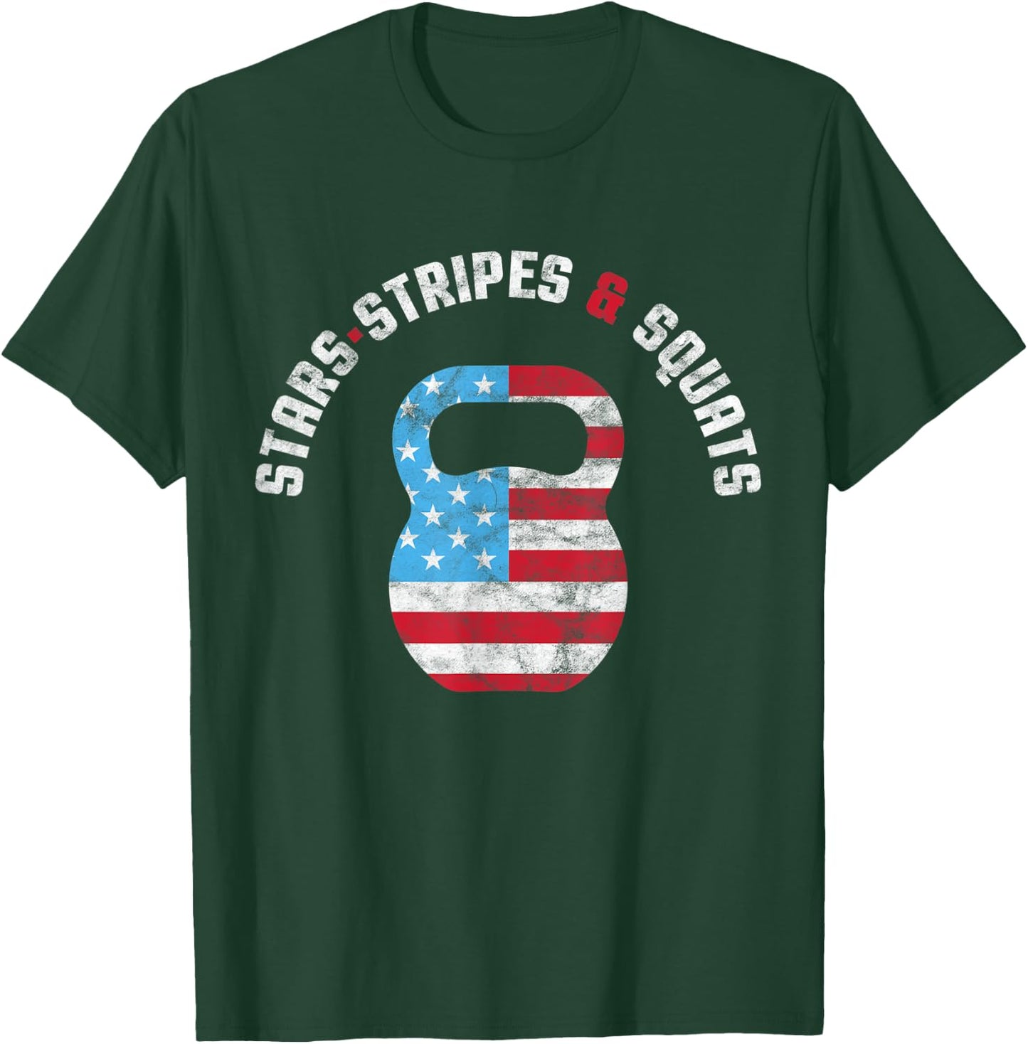stars stripes and squad Workout Gym USA Flag 4th July T-Shirt - T-Shirt | Forest