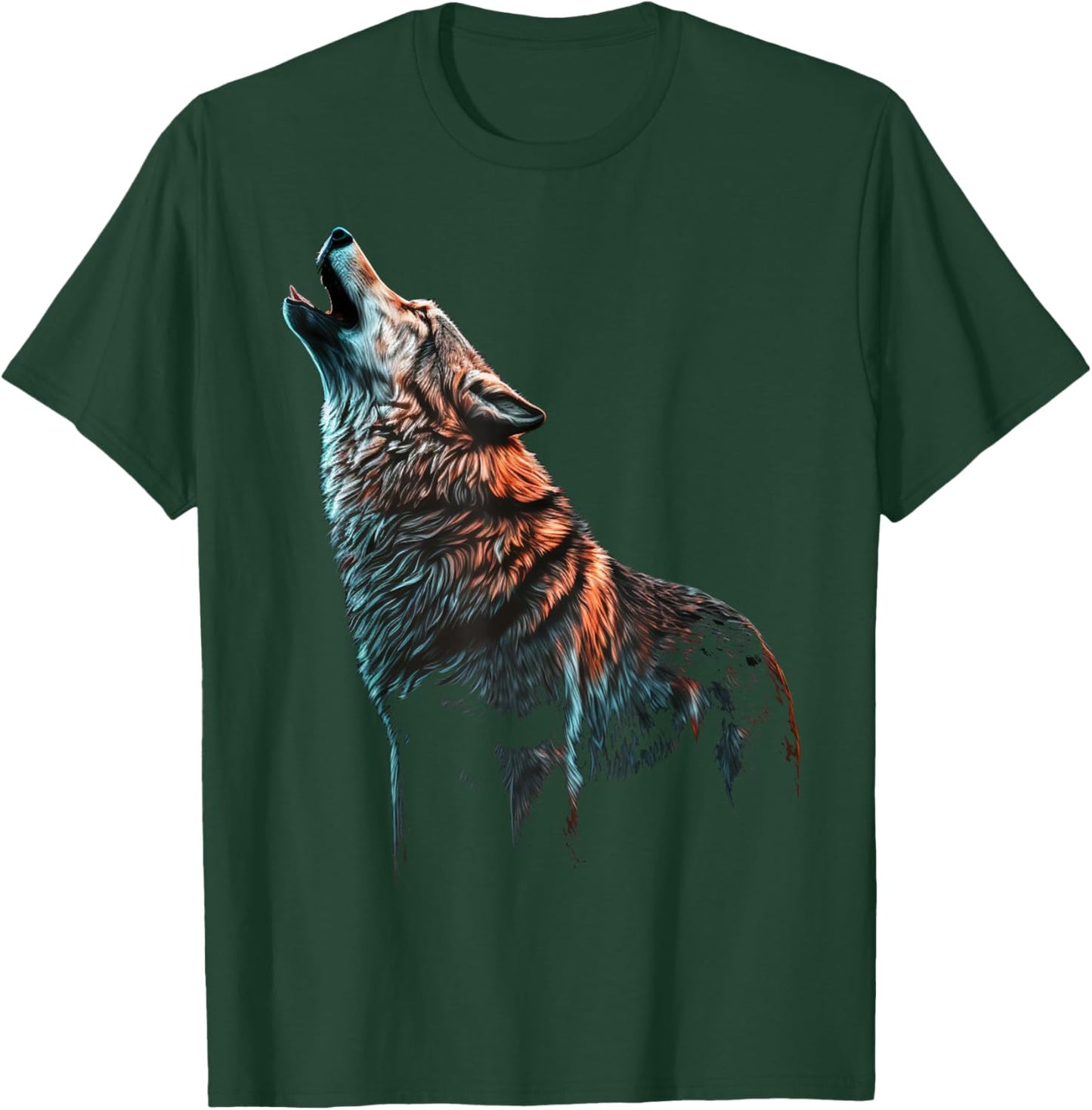 Wolf Howls Animal Print Animal Lovers Wolf T-Shirt - T-Shirt | Forest