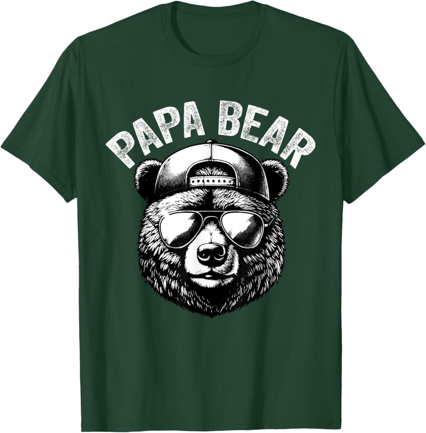 Papa Bear Face Grizzly Fathers Day Bear Lover T-Shirt - T-Shirt | Forest