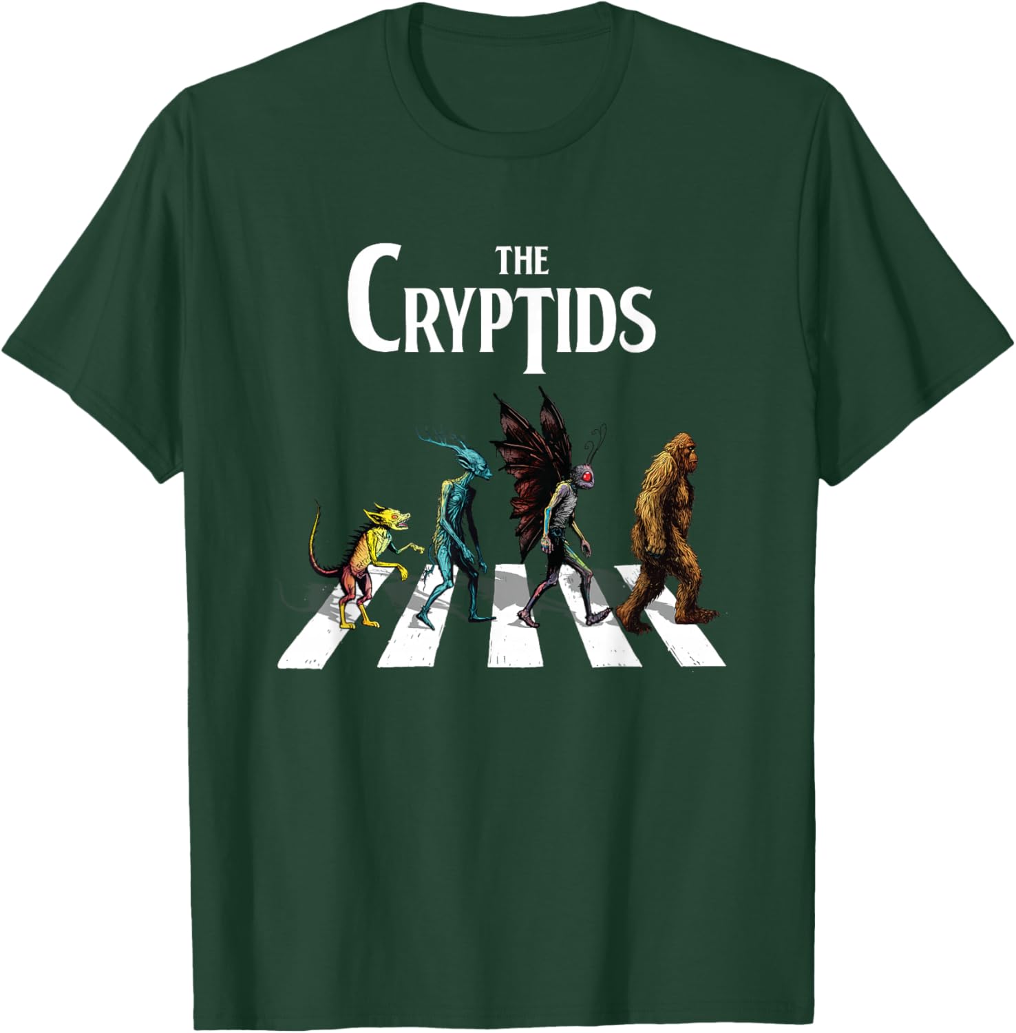 The Cryptids Bigfoot Mothman Wendigo Chupacabra Creatures T-Shirt - T-Shirt | Forest