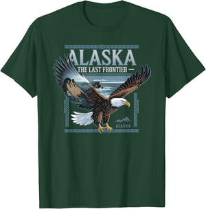 Alaska State Pride The Last Frontier Bald Eagle Alaskan Trip T-Shirt - T-Shirt | Forest