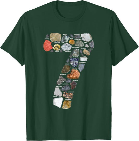 Geology 7 Years Old Rock Collecting 7th Birthday T-Shirt - T-Shirt | Forest