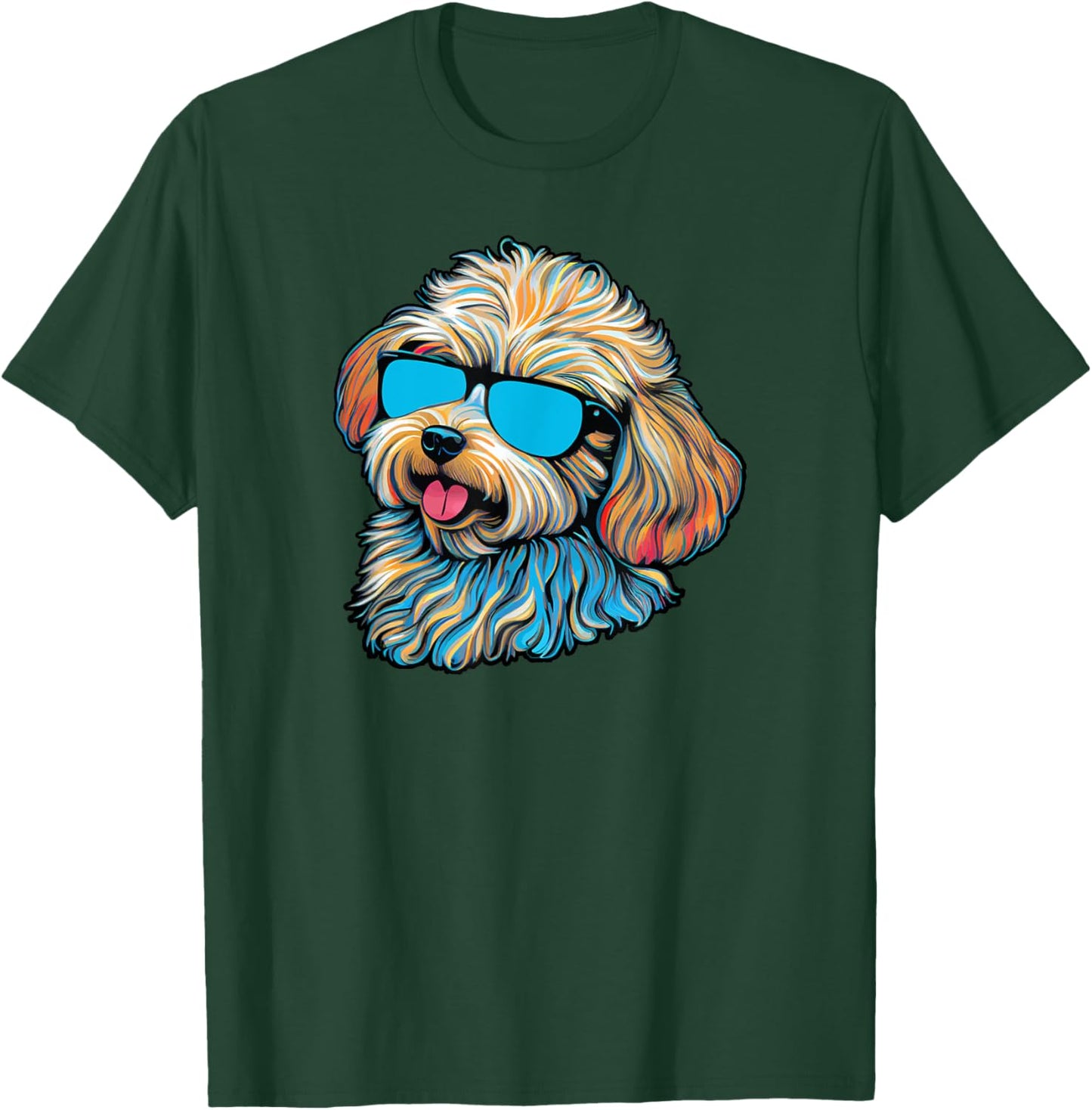 Dad Mom Cool Dog Sunglasses - Maltipoo Men Women T-Shirt - T-Shirt | Forest