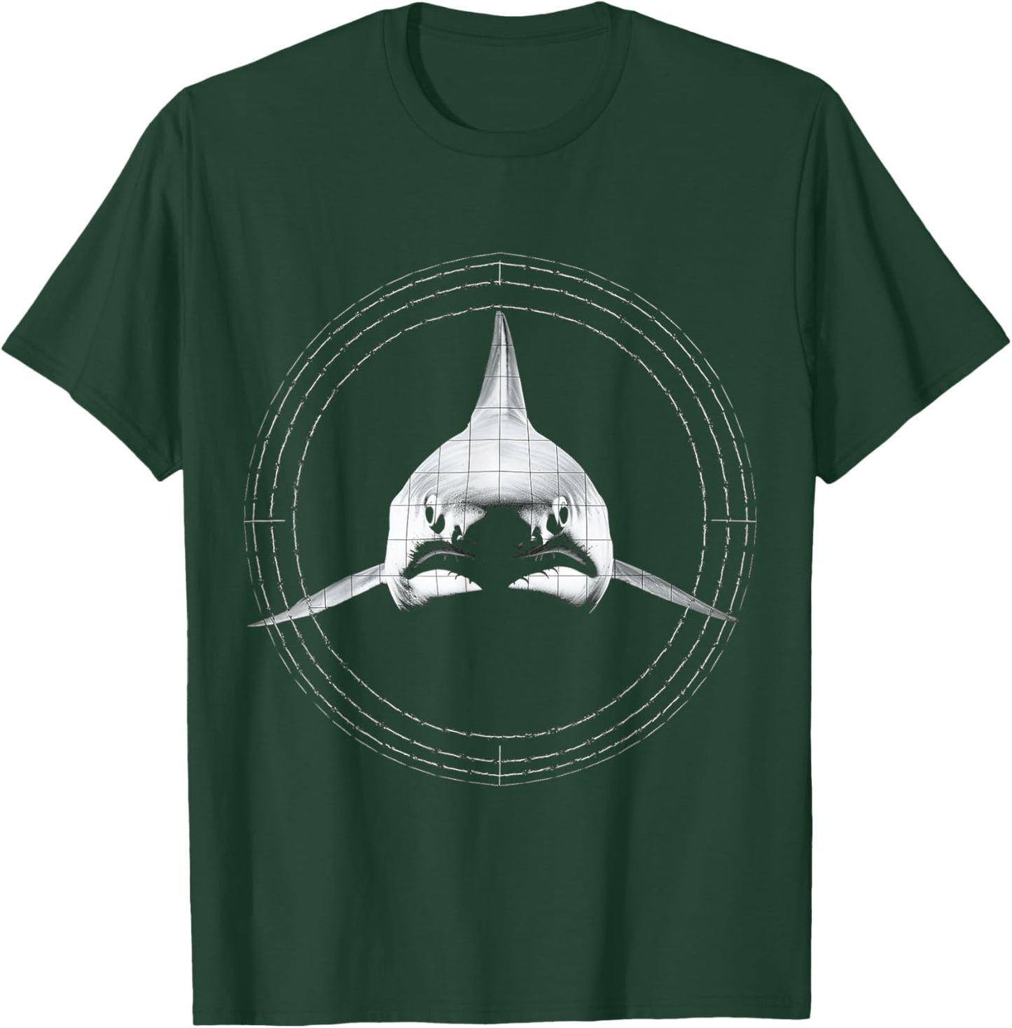 Shark Geometric Art Animal Love Drawing Graphic Shark T-Shirt - T-Shirt | Forest