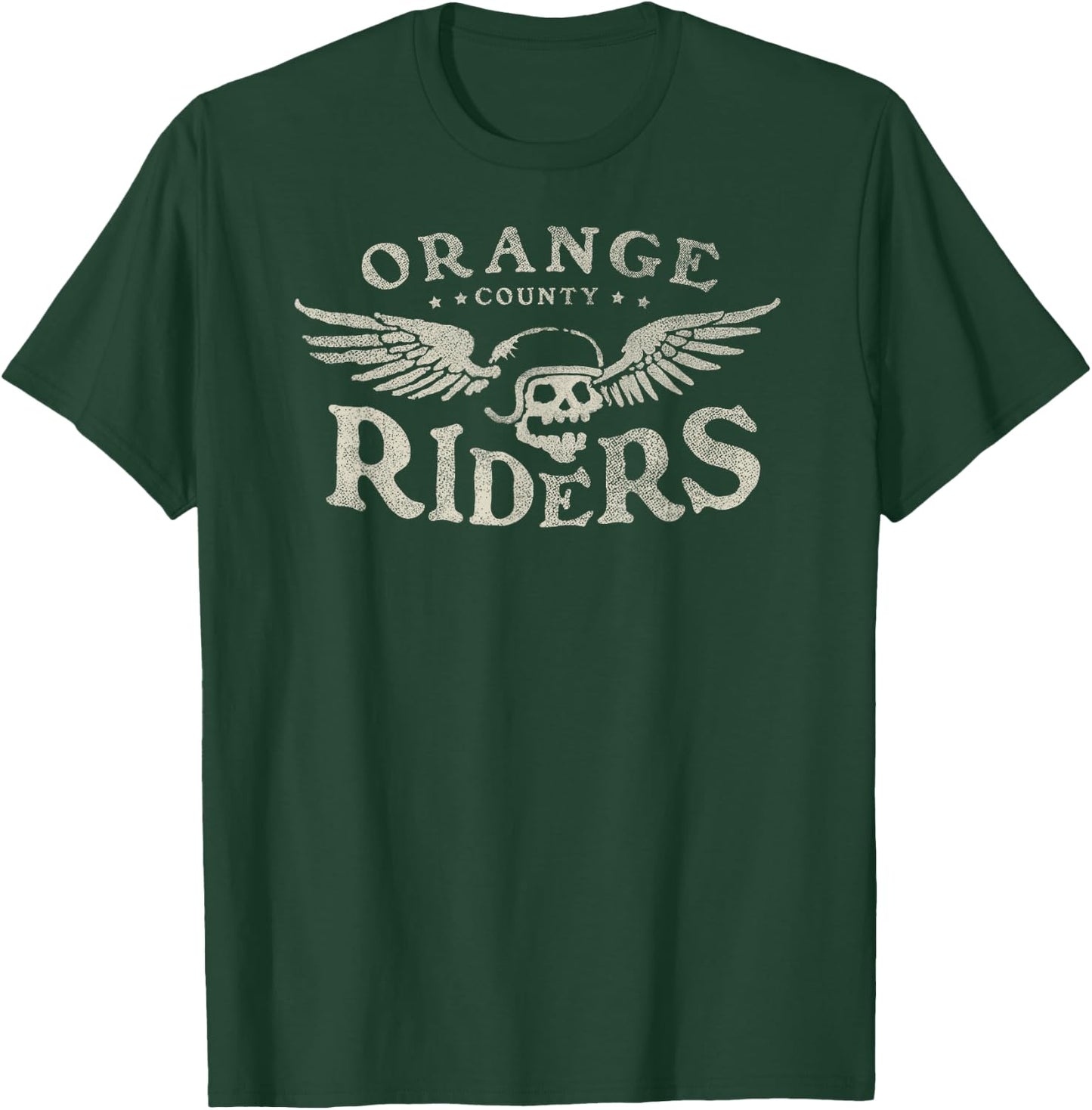 Orange County Riders - Motorcycle Skull Wings T-Shirt - T-Shirt | Forest