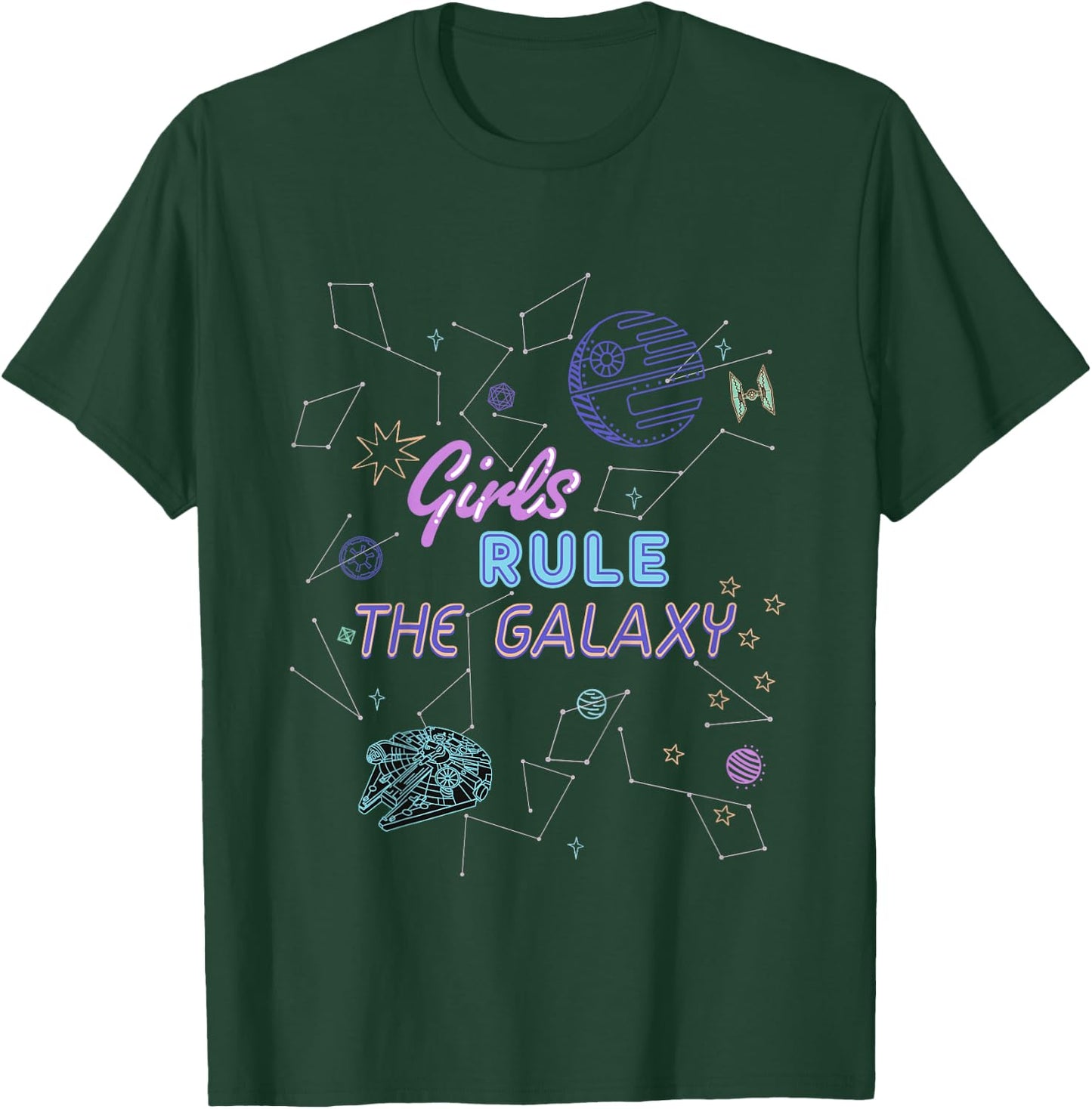 Kids Star Wars Girls Rule the Galaxy Girls' T-Shirt - T-Shirt | Forest