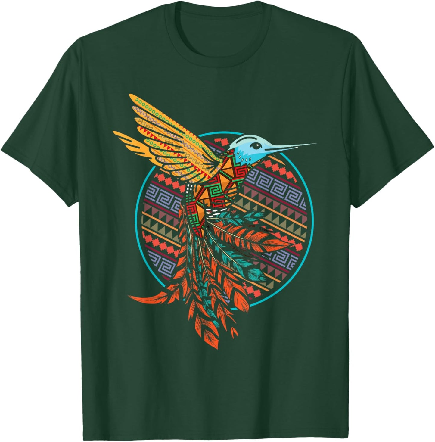InGENIUS Native American Indian Day Shirts & Gifts Hummingbird Tribal Art Native American Indian Indigenous T-Shirt - T-Shirt | Forest