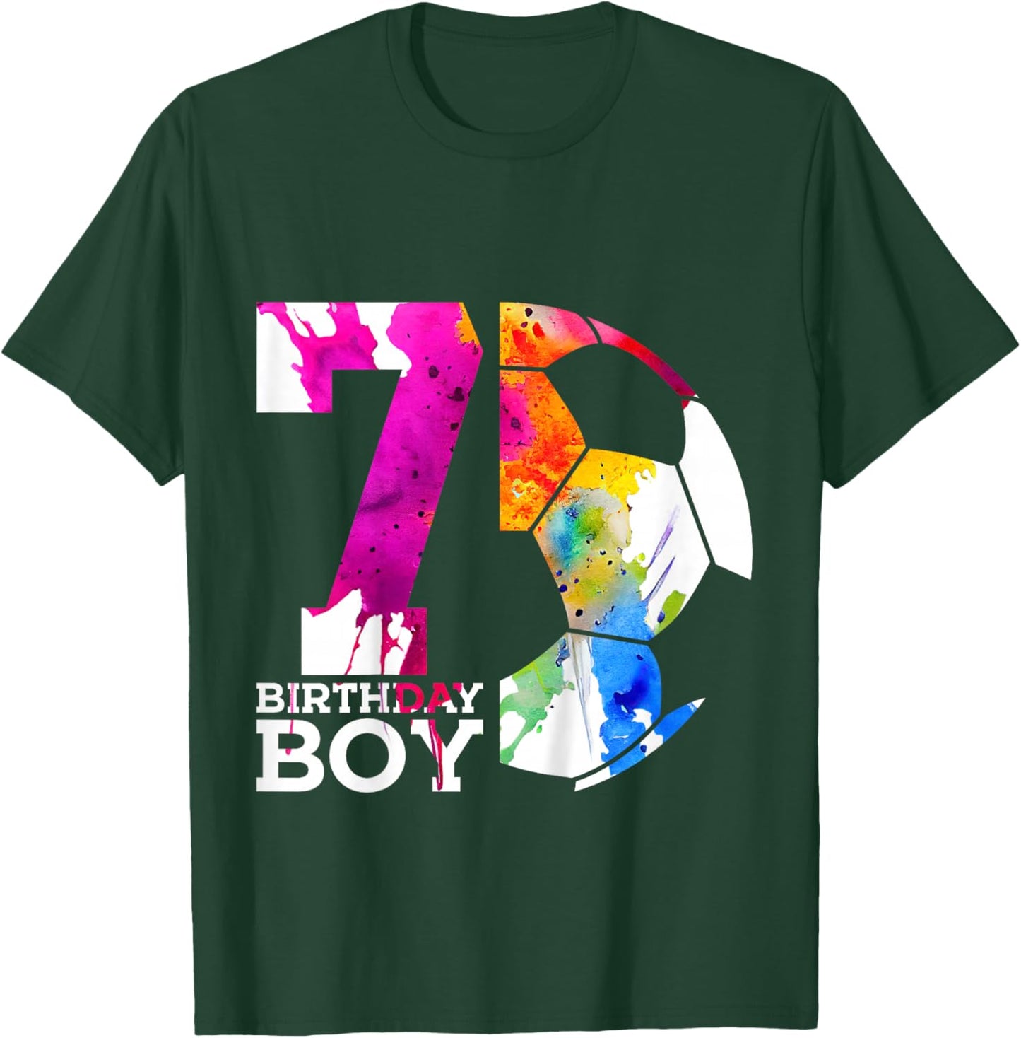 Kids 7 BIRTHDAY BOY SOCCER 7TH BIRTHDAY T-Shirt - T-Shirt | Forest