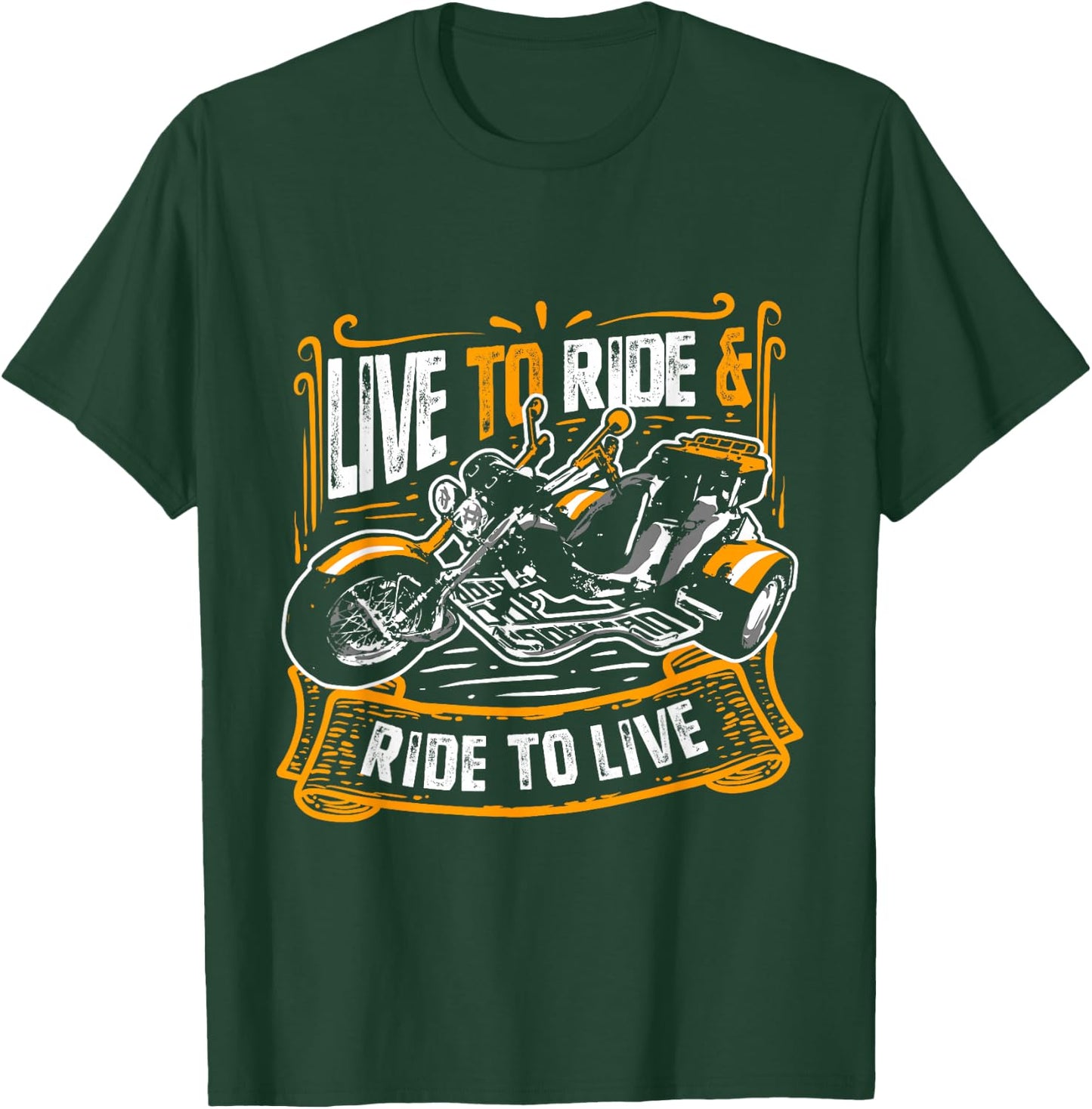 Live To Ride & Ride To Live Triker Trike Bike T-Shirt - T-Shirt | Forest