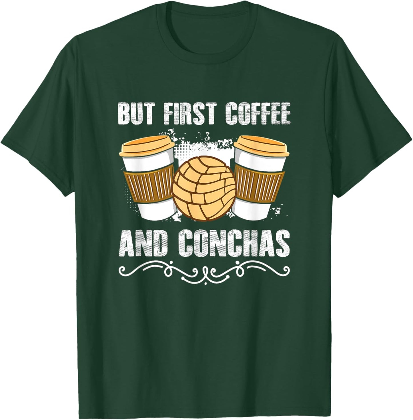 Pan Dulce Pastry Latina Mexican Conchas Coffee And Concha T-Shirt - T-Shirt | Forest