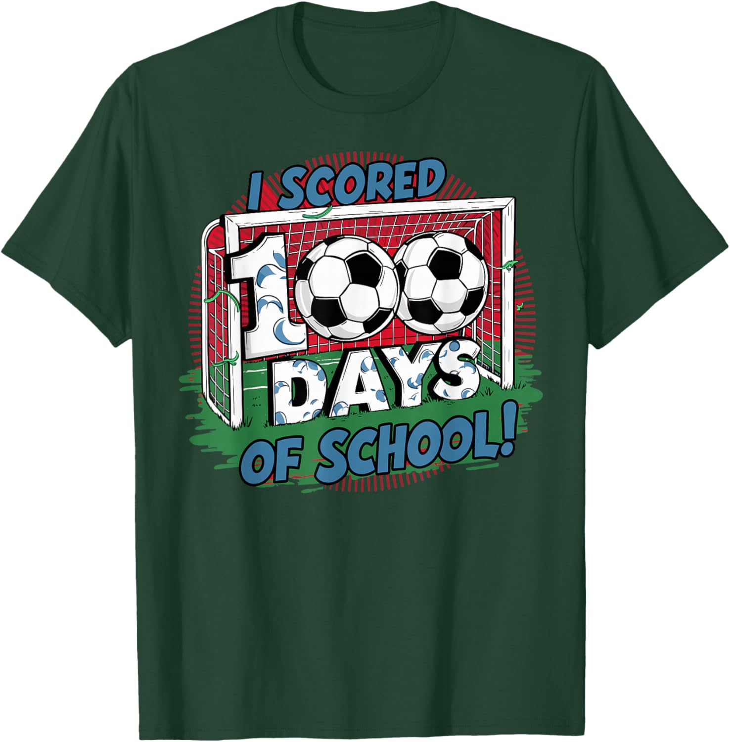 I Scored 100 Days Of School Soccer Player Smarter Sport Boys T-Shirt - T-Shirt | Forest