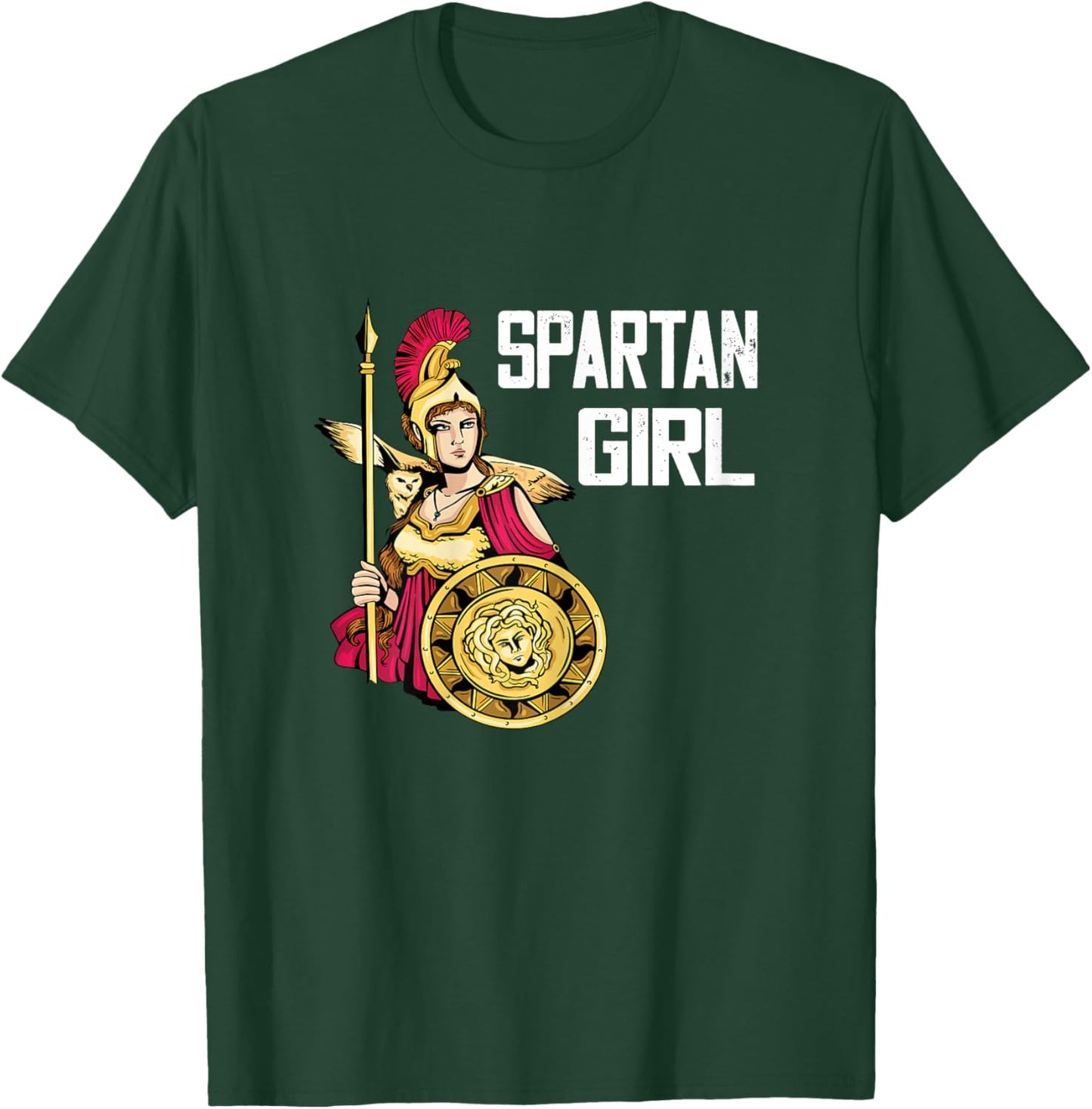 Spartan Girl Gladiator Warrior Ancient Greece Sparta Soldier T-Shirt - T-Shirt | Forest