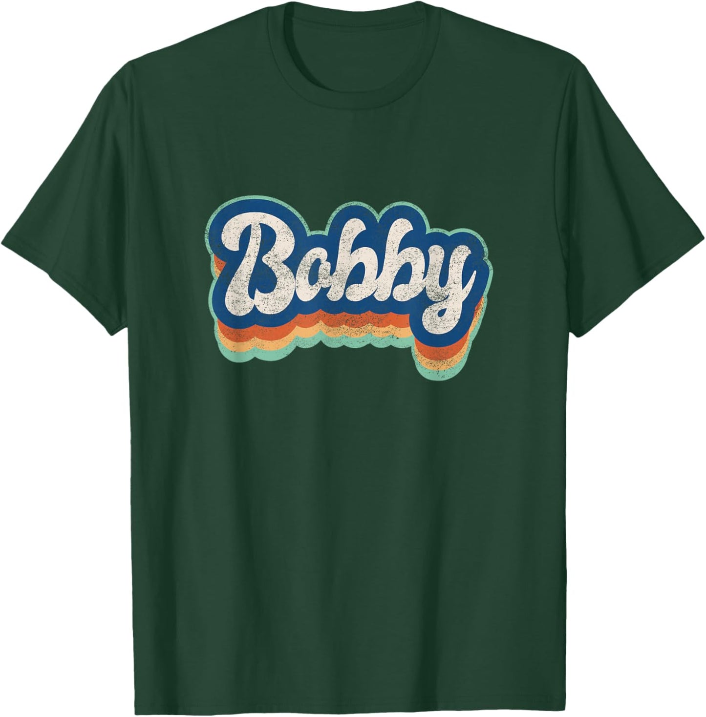 Bobby First Name Boy Vintage Style 70s 80s Personalized T-Shirt - T-Shirt | Forest