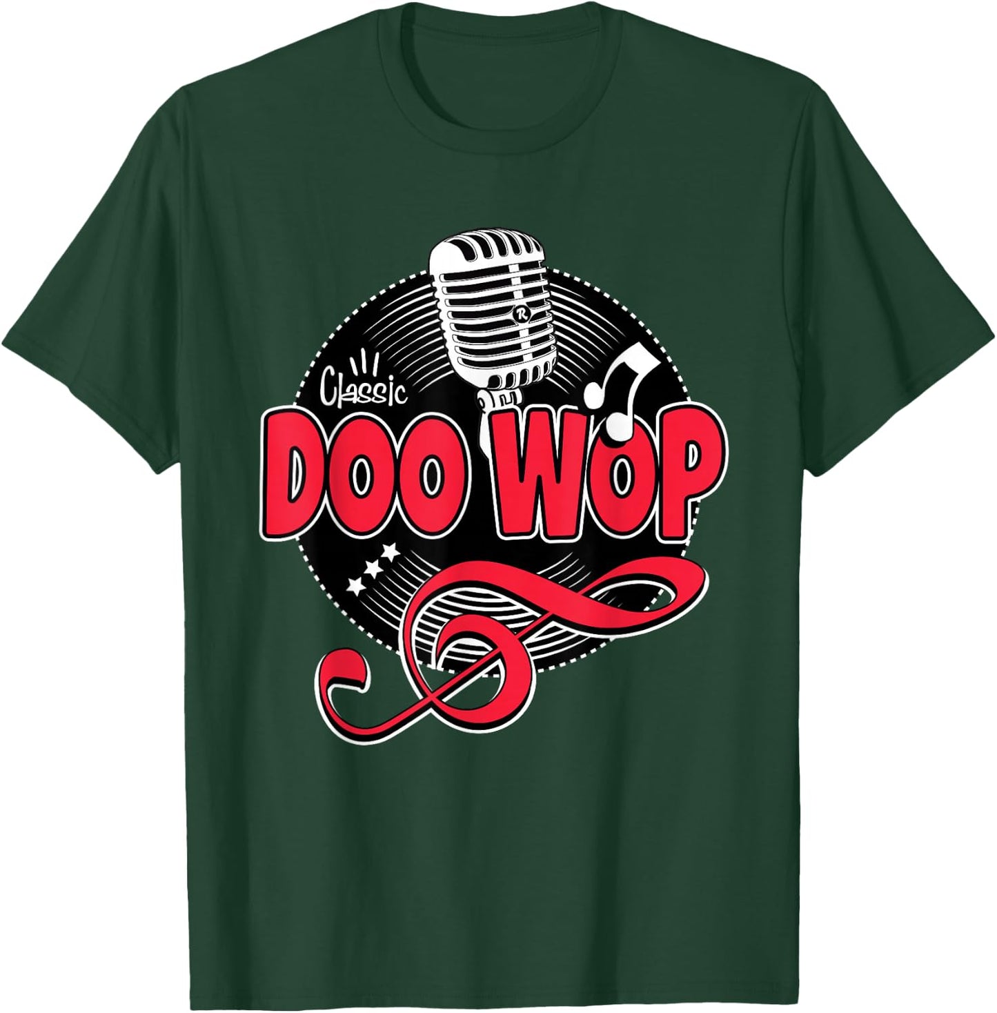 Doo Wop Shirt 50s Sock Hop Rockabilly Vintage Microphone T-Shirt - T-Shirt | Forest
