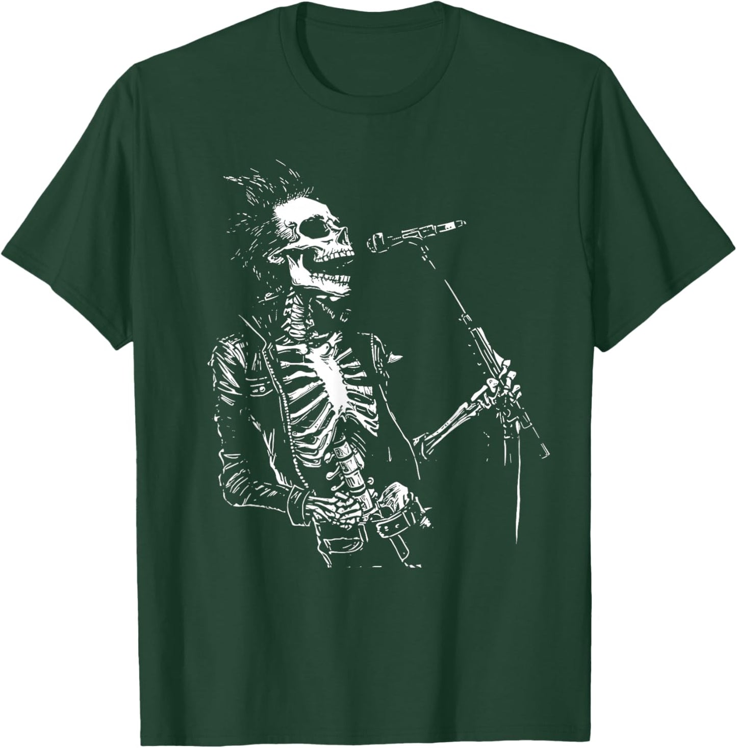 Skeleton Guitar Guy Rock And Roll Band Rock On T-Shirt - T-Shirt | Forest