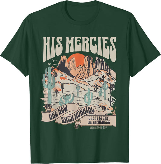 Christian Bible Verse His Mercies Are New Each Morning T-Shirt - T-Shirt | Forest