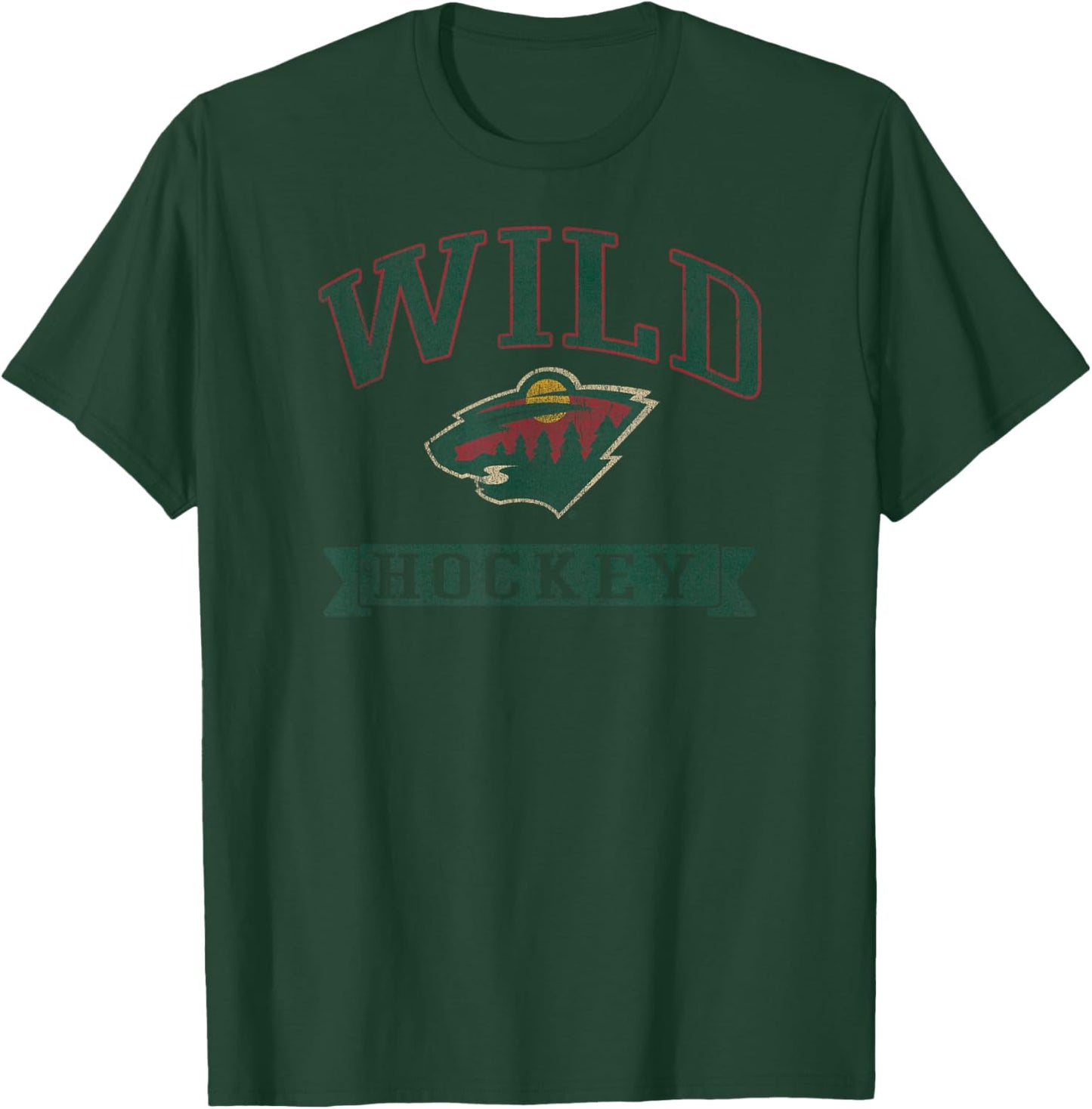 Minnesota Wild Vintage Hockey White Officially Licensed T-Shirt - T-Shirt | Forest