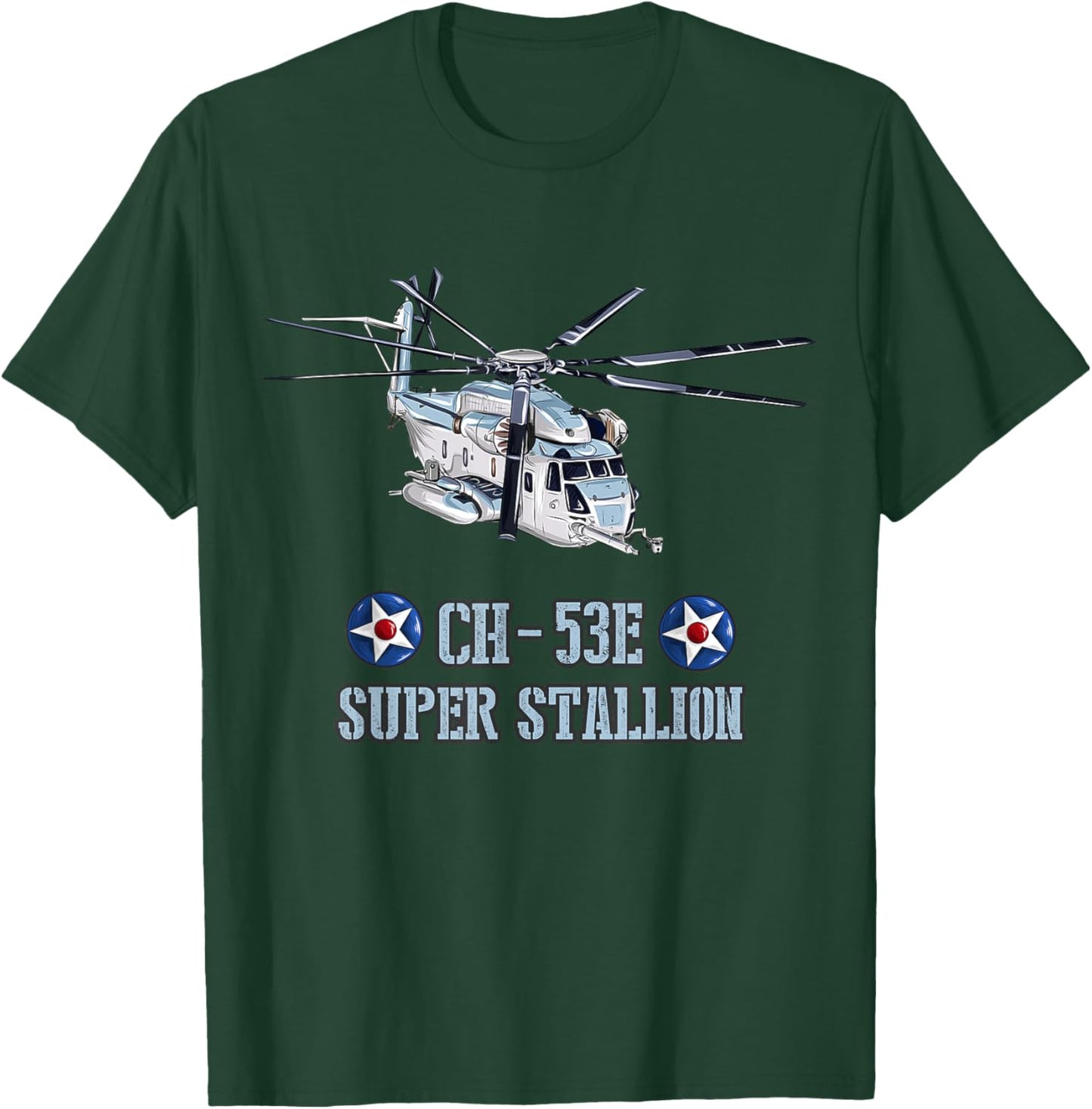 US Military Aircraft CH-53E Super-stallion Heavy Helicopter T-Shirt - T-Shirt | Forest