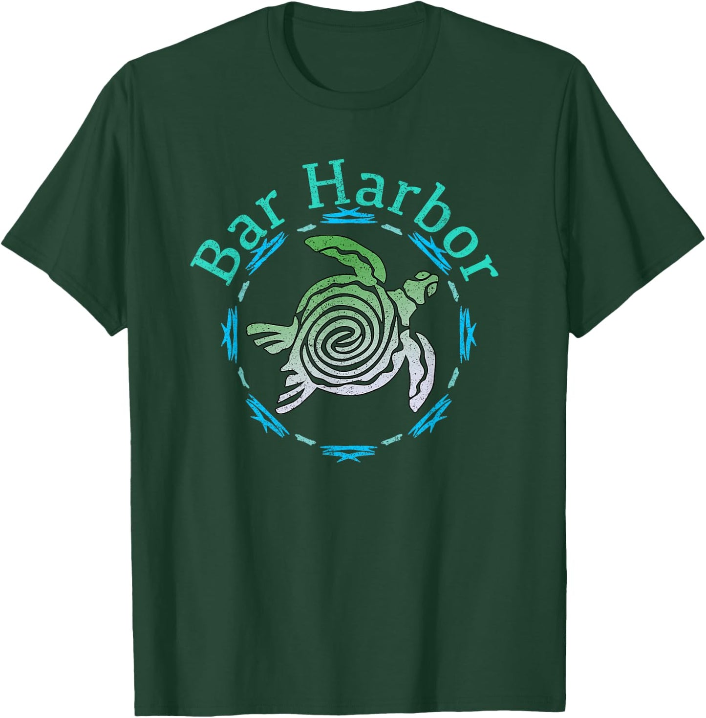 Bar Harbor Maine Vintage Tribal Turtle Gift T-Shirt - T-Shirt | Forest
