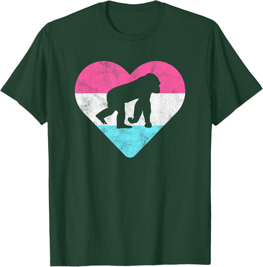 Retro Vintage Gorilla Gift or Girls T-Shirt - T-Shirt | Forest
