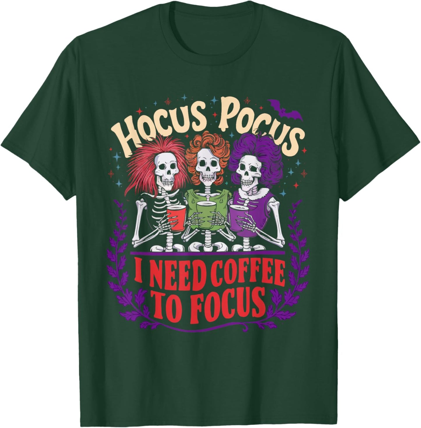 Coffee Halloween Spooky Caffeine Coffeeholic Trick Or Treat T-Shirt - T-Shirt | Forest