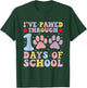 Funny 100 Days Of School Dogs Cats Paw Print Teacher Kids T-Shirt - T-Shirt | Forest