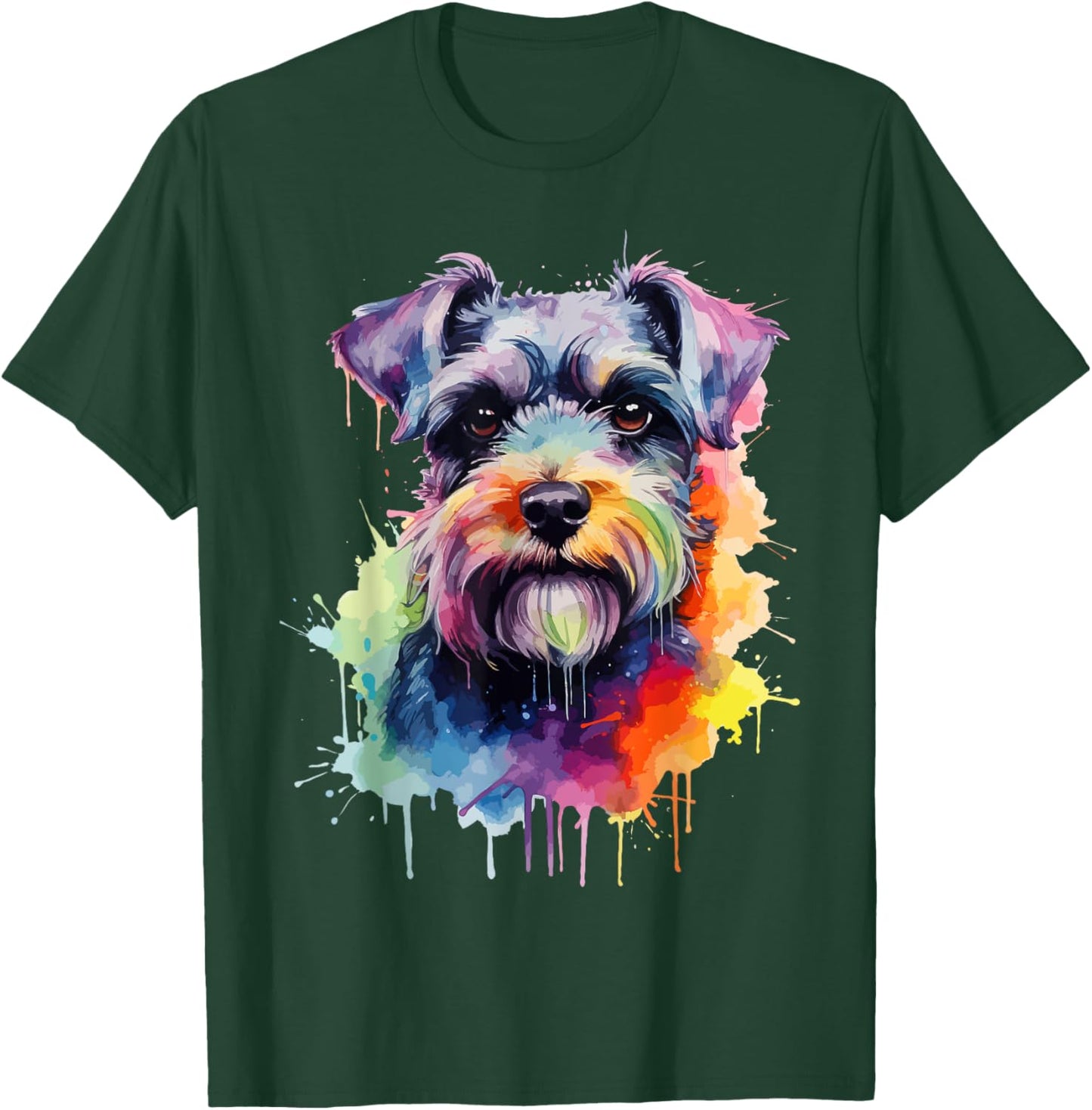 Mini Schnauzer Lovers Pop Art Color Mini Schnauzer Dog T-Shirt - T-Shirt | Forest