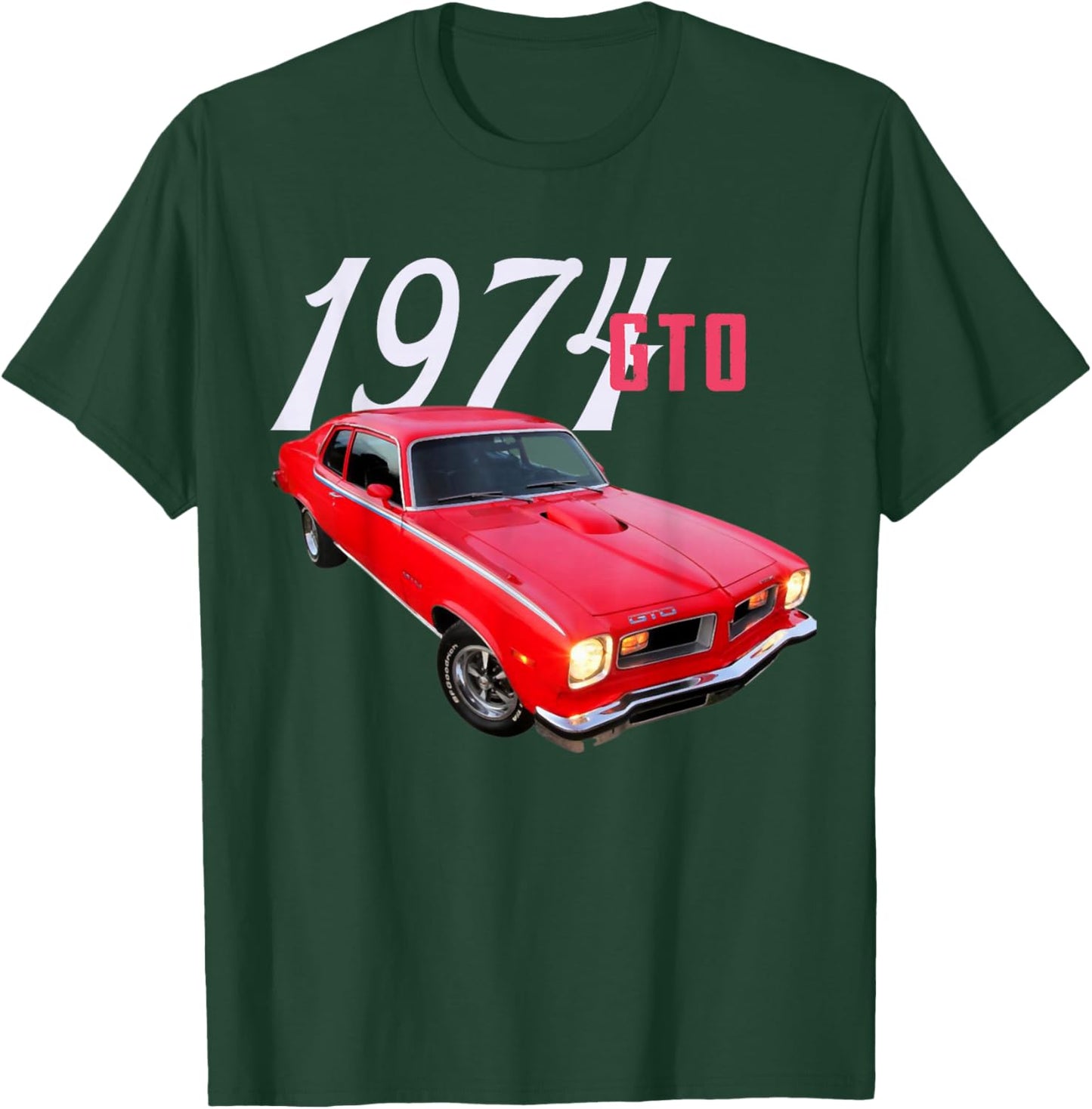 1974 74 GTO Classic Car Old School Muscle Car T-Shirt - T-Shirt | Forest