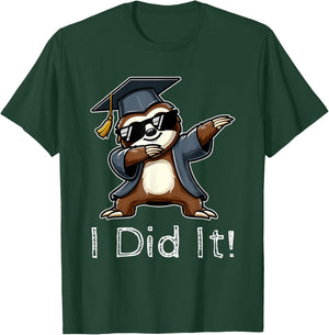 Sloth Wearing Graduation Cap I Did It Senior Sloth Lovers T-Shirt - T-Shirt | Forest
