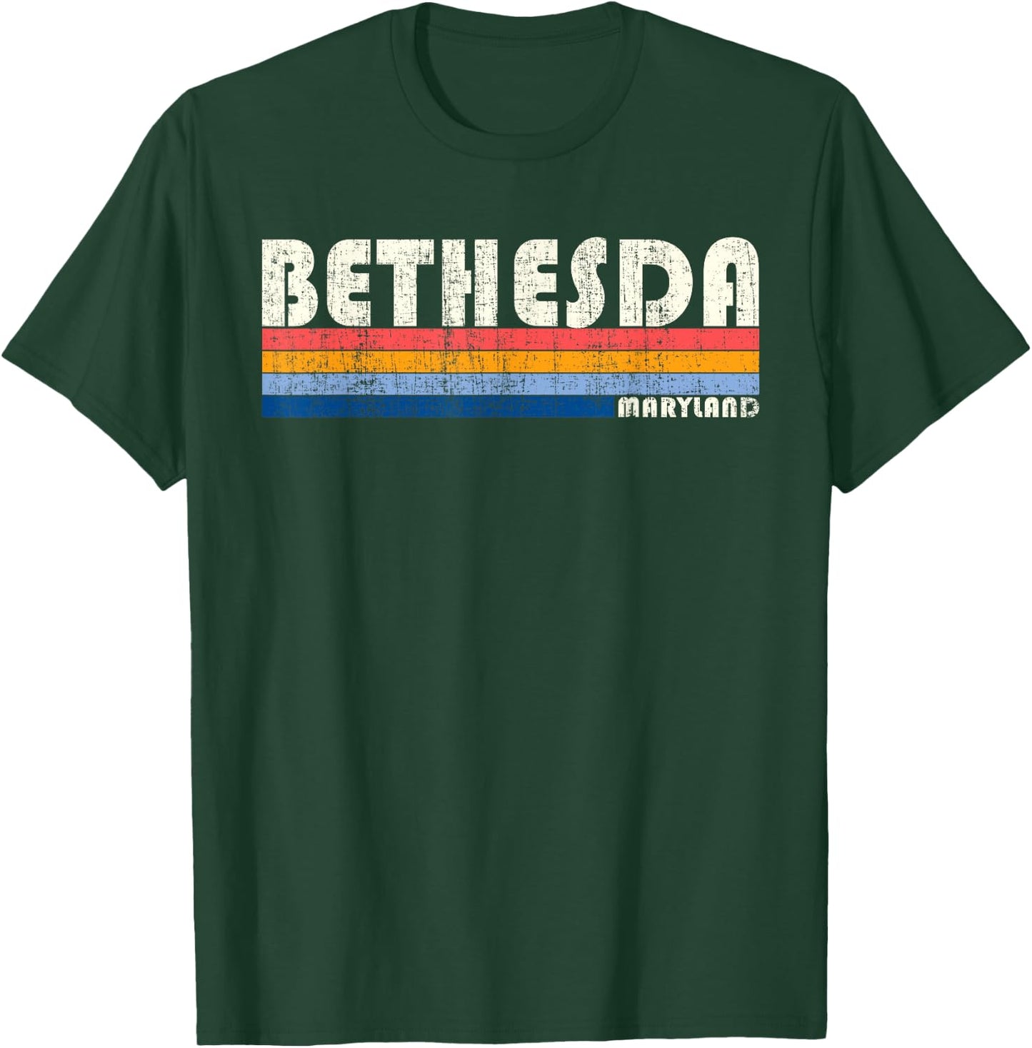 Vintage 70s 80s Style Bethesda MD T-Shirt - T-Shirt | Forest