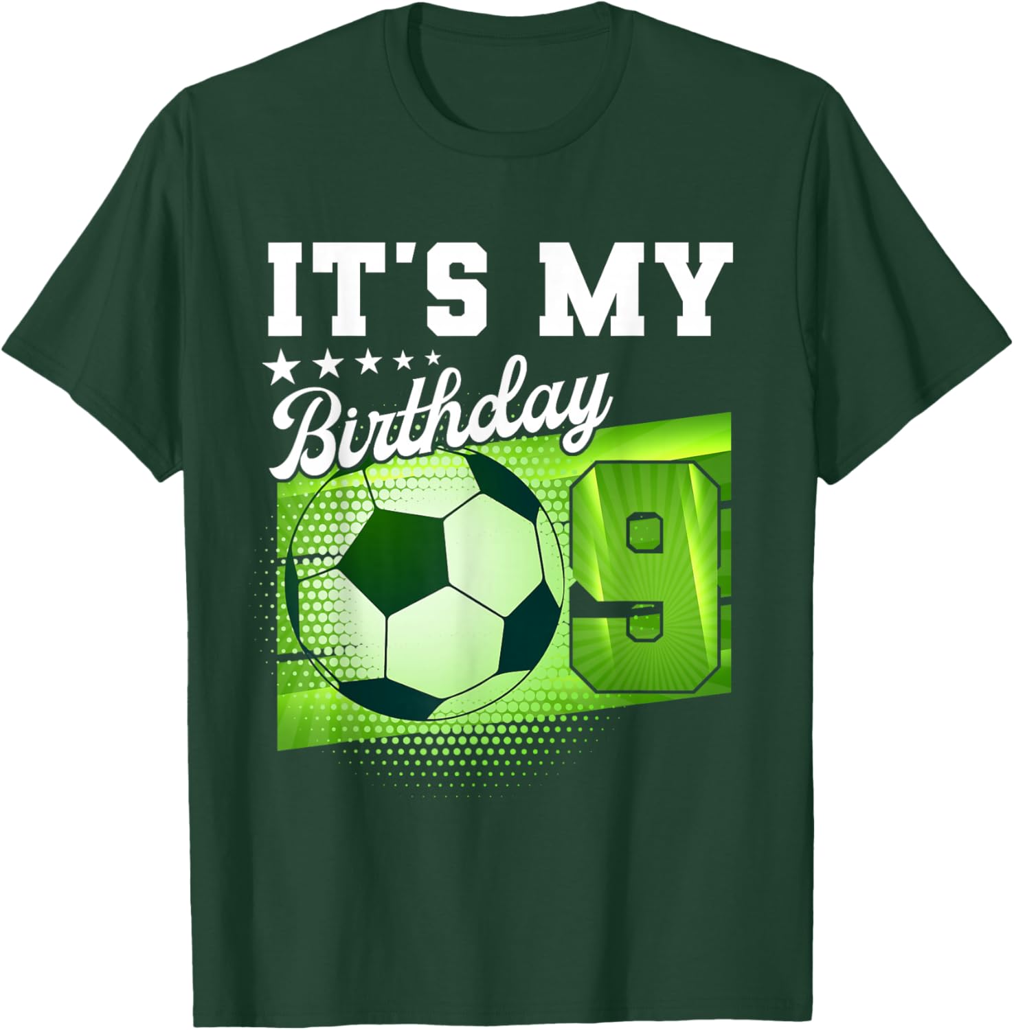 Birthday Boy 9 Soccer Its My 9th Birthday Boys Soccer T-Shirt - T-Shirt | Forest